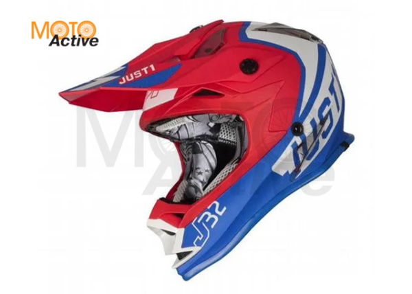 Шлем кроссовый JUST1 J32 Kids Vertigo детский, синий/белый/красный